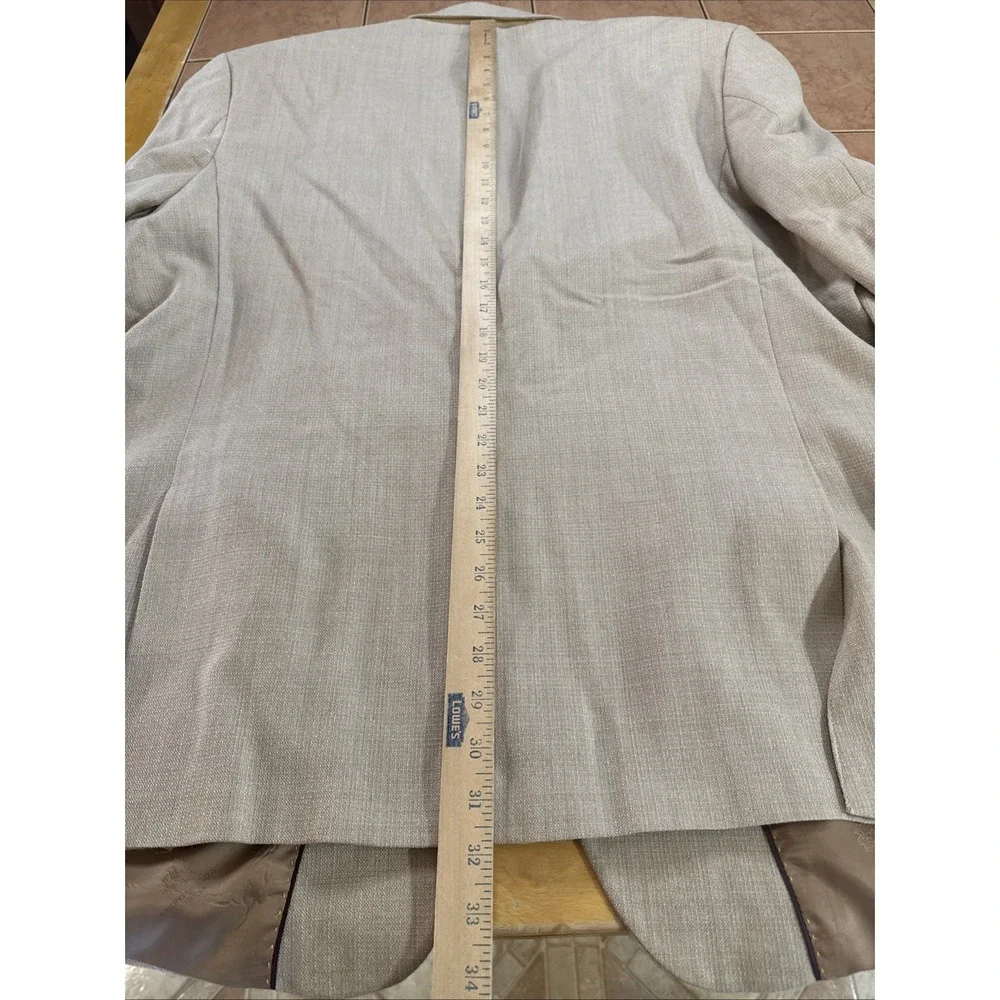 Pronto Moda Super 140's Merino Wool Sand Brown Lana Lux Blazer Sz 48L‎ Jacket